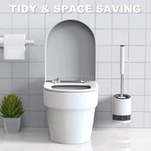 Load image into Gallery viewer, 3 In 1 Silicone Toilet Brush With Holder, Unbreakable Wall Mounted And Free Stand Sleek Toilet Cleaner Brush With Ventilated Drying Round Stand
