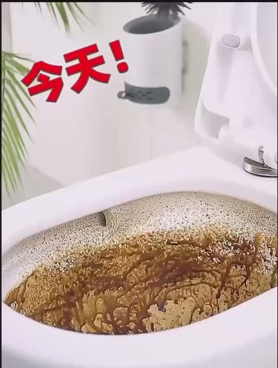 3 In 1 Silicone Toilet Brush With Holder, Unbreakable Wall Mounted And Free Stand Sleek Toilet Cleaner Brush With Ventilated Drying Round Stand in use.