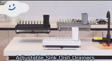 تحميل وتشغيل الفيديو في عارض المعرض، Dish Drying Rack | Extendable Kitchen Sink Cutlery Holder Dish Drainer Plate Bowl Drying Tray Rack
