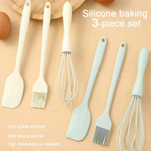 Load image into Gallery viewer, Spatulas/Utensils - Mini Non stick Silicone heat resistent Kitchen Set of 3 ( Oil Spreader - Whisk - Pastry Spreader )
