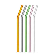 Load image into Gallery viewer, Straws - Reusable Drinking Glass Straws For Drinks - Set of 6 + Brush
