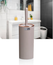 Load image into Gallery viewer, Bathroom Accessories Set - Toilet Brush and Holder (Stripped) - Copper Frame
