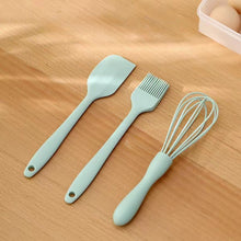 Load image into Gallery viewer, Spatulas/Utensils - Mini Non stick Silicone heat resistent Kitchen Set of 3 ( Oil Spreader - Whisk - Pastry Spreader )
