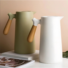 Load image into Gallery viewer, Glass-Insulated 1Lt. Thermo Jug with Wooden Handle
