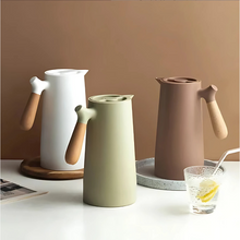 Load image into Gallery viewer, Glass-Insulated 1Lt. Thermo Jug with Wooden Handle
