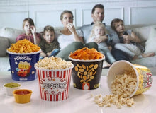 Load image into Gallery viewer, Modern Style Reusable Plastic Pop corn Container / Popcorn Bowl for Movie Theater Night - Washable in the Dishwasher - BPA Free
