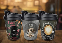 Load image into Gallery viewer, Plastic Reusable Coffee Cup with Lid - Motto Termo Cup - 400ml. / 14oz. Travel Mug
