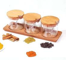 Load image into Gallery viewer, Spice/Seasoning Acrylic Jars Set (Transparent Round) - Set of 3 Condiments Containers
