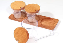 Load image into Gallery viewer, Spice/Seasoning Acrylic Jars Set (Transparent Round) - Set of 3 Condiments Containers
