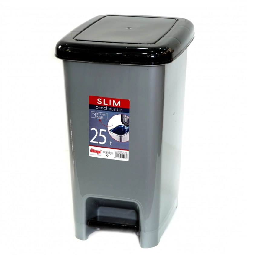 Dustbin with Pedal - 25 Liters Slim Garbage Bin