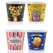 Load image into Gallery viewer, Modern Style Reusable Plastic Pop corn Container / Popcorn Bowl for Movie Theater Night - Washable in the Dishwasher - BPA Free
