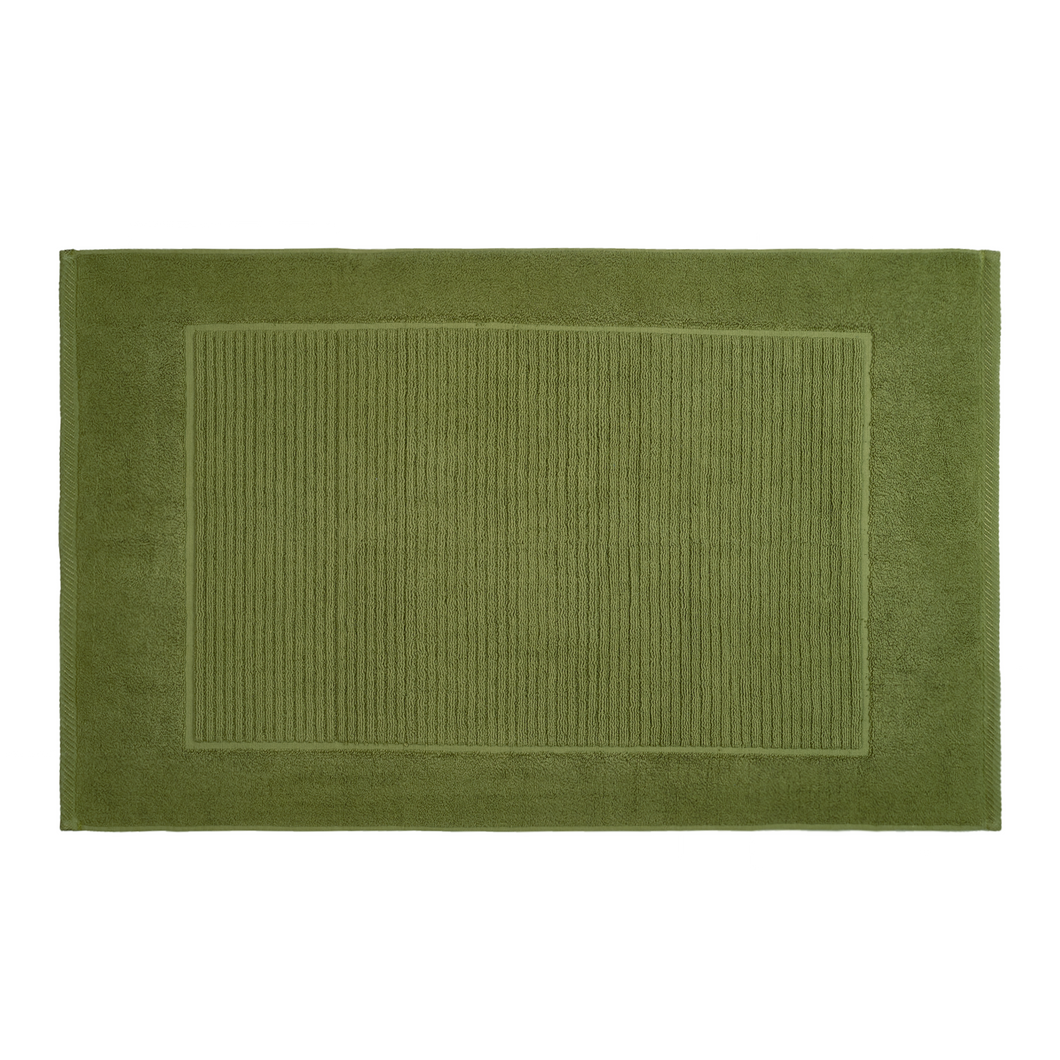 Bath Mat Towel Olive Strips - 55 cm * 85 cm - 100% Cotton