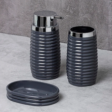 تحميل الصورة في عارض المعرض، Bathroom Accessories Set - 3 Pcs Decor Bathroom Set (Elegance) - Silver Frame
