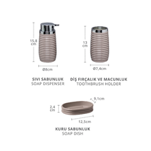 تحميل الصورة في عارض المعرض، Bathroom Accessories Set - 3 Pcs Decor Bathroom Set (Elegance) - Silver Frame
