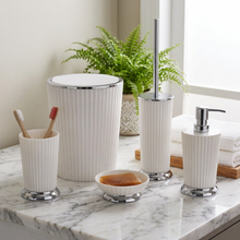 Load image into Gallery viewer, Bathroom Accessories Set, 5 Pcs Decor Bathroom Set - (Nely Collection) - Silver Frame
