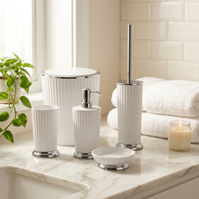 Load image into Gallery viewer, Bathroom Accessories Set, 5 Pcs Decor Bathroom Set - (Nely Collection) - Silver Frame
