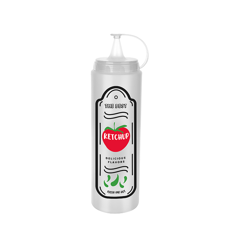 Squeeze Sauce Bottle with Printed Drawing - 700ml. / 24oz.