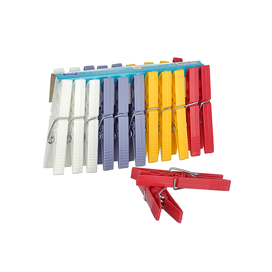Plastic Clothespins - Colorful Plastic Clothespins - Heavy Duty Laundry Clothespins Set (24 Clip)