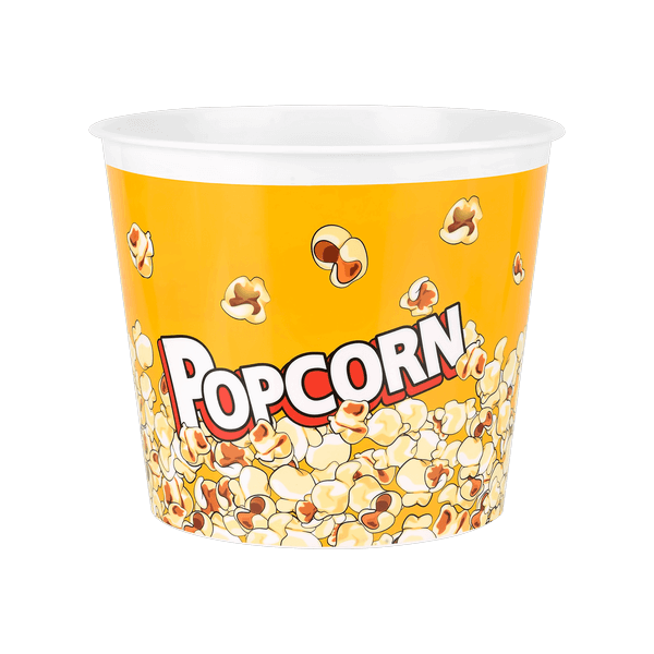 Modern Style Reusable Plastic Popcorn Containers / Popcorn Bowls Set for Movie Theater Night - Washable in the Dishwasher - 6 Designs