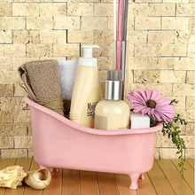 Load image into Gallery viewer, Plastic Storage Organizer Basket for Bathroom - Decorative Mini Bathtub - Portable Shower Caddy Basket
