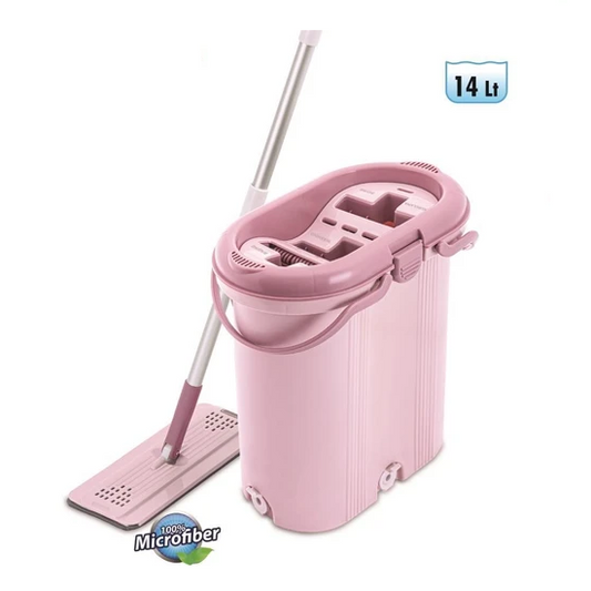 Bucket Set with 3 Compartments and Microfiber Mop