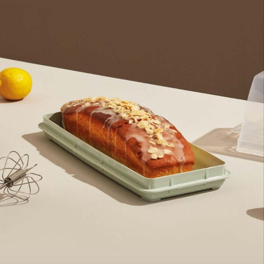 Food/Cake Holder - Rectangular Portable Baton Cake Carrier - Cake Box Comes With Handle