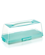 Load image into Gallery viewer, Food/Cake Holder - Rectangular Portable Baton Cake Carrier - Cake Box Comes With Handle
