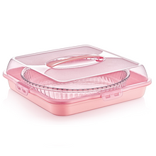 Load image into Gallery viewer, Food/Cake Holder - Square Portable Pasta / Pastery Carrier - Cake Box Comes With Handle
