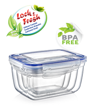 Load image into Gallery viewer, Food Storage Containers Set (550, 1000, 1800 &amp; 3000 ml.) - Plastic Sealed Rectangular Storage Containers Set Of 4
