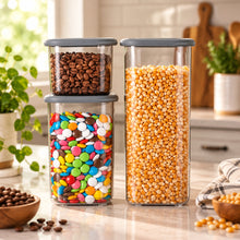 تحميل الصورة في عارض المعرض، Food Storage Containers Set with Silicone Lid Square ( 1750 ml ) for organizing coffee, candy, and popcorn in the kitchen.
