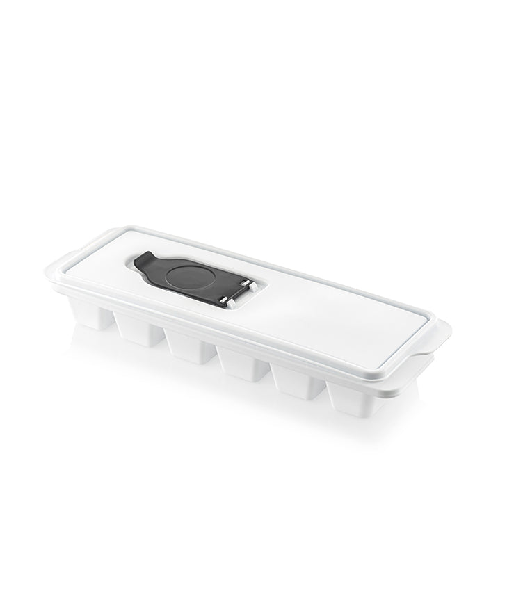 Ice Cube Tray with Lid -  Covered Ice Cube Tray with Removable Cover and silicon bottom