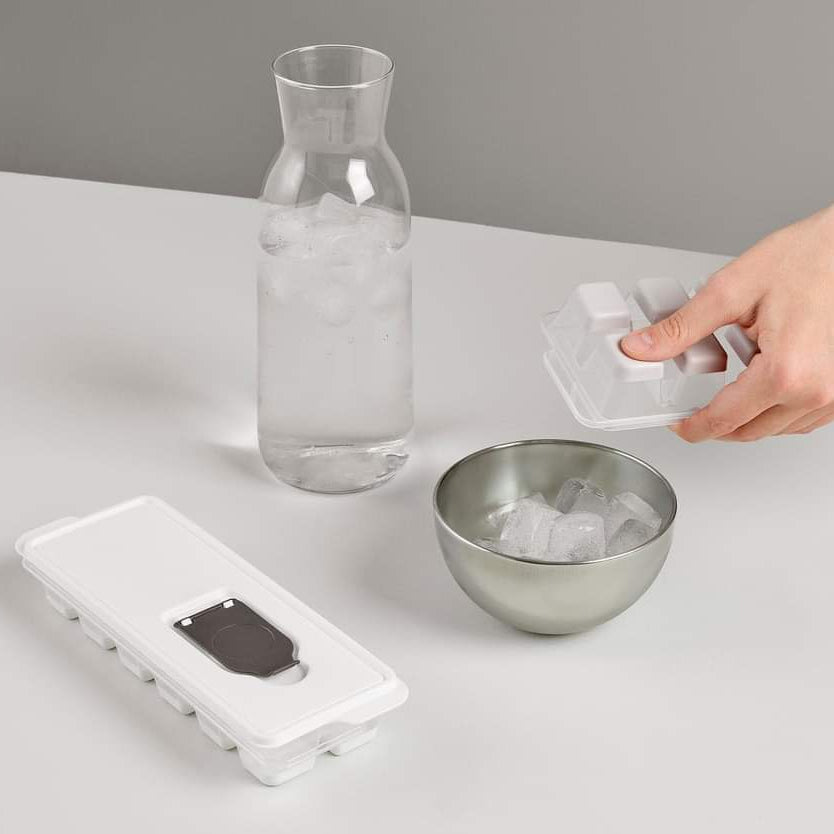 Ice Cube Tray with Lid -  Covered Ice Cube Tray with Removable Cover and silicon bottom