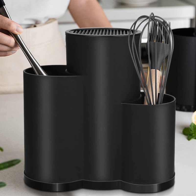 Multifunction Utensil Organizer - 3-in-1 Kitchen Utensil Holder Set - Utensil Holder for Countertop