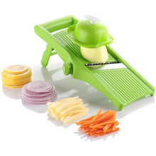 Load image into Gallery viewer, Manual Food Grater &amp; Slicer with 5 Stainless Steel Blades &amp; Large Container
