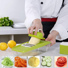 Load image into Gallery viewer, Manual Food Grater &amp; Slicer with 5 Stainless Steel Blades &amp; Large Container
