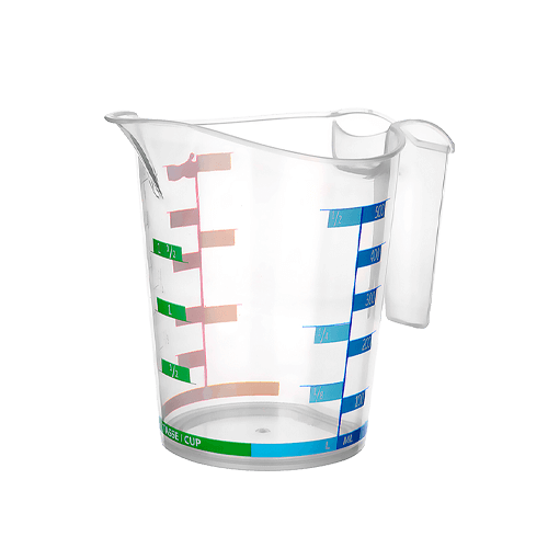 Measuring Cup With Angled Grip and Spout - Plastic Measuring Container - 500 ml./17 oz.