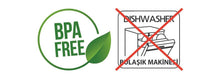 تحميل الصورة في عارض المعرض، BPA free and dishwasher safe symbols on a white background
