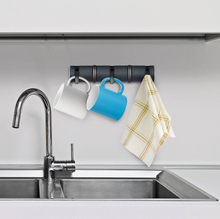 Load image into Gallery viewer, Plastic Self Adhesive Hook Rack/Organizer for Kitchen Or Bathroom - 5 Hooks
