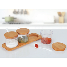 Load image into Gallery viewer, Spice/Seasoning Acrylic Jars Set (Transparent Round) - Set of 3 Condiments Containers
