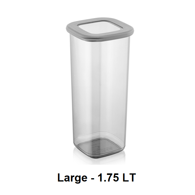 Food Storage Containers Set with Silicone Lid Square ( 1750 ml ) - Large Square Container with Semi-Clear Design