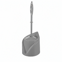 Load image into Gallery viewer, Gray toilet brush and holder set on a white background
