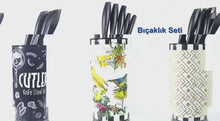 Load and play video in Gallery viewer, Cutlery Holder - Plastic Knife Block Stand - (17 x 11 cm)
