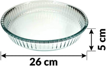 تحميل الصورة في عارض المعرض، طقم طبق خبز زجاجي للفرن مكون من 2 - صينية خزفية دائرية لللازانيا والتارت والكعك. 
